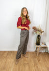 Regina Shimmer Blouse - Red
