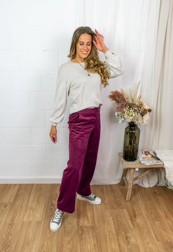 Regina Shimmer Pullover - Ecru