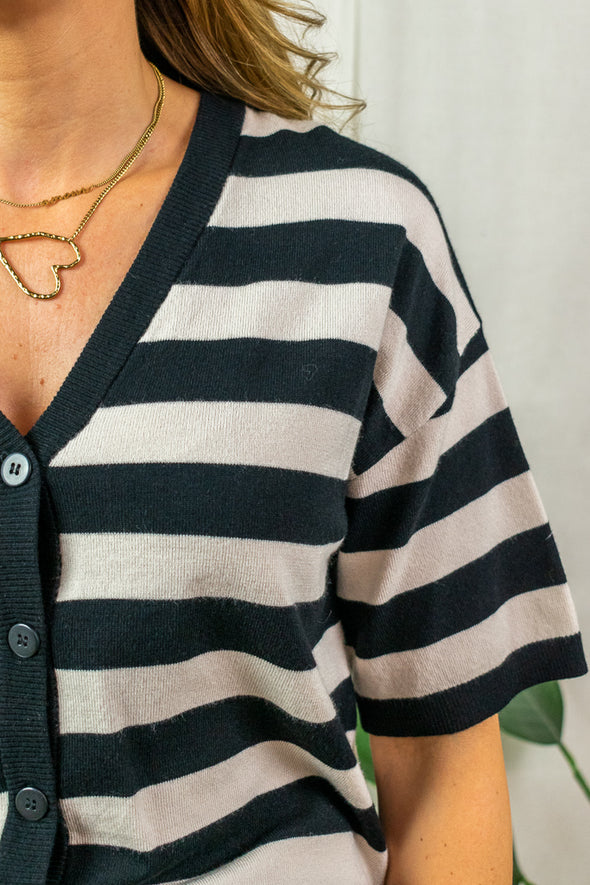 Fikam Cardigan - Black Stripes