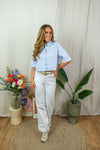 Mio Cropped Blouse - Blue