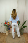 Mio Cropped Blouse - Blue