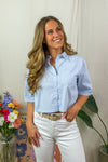 Mio Cropped Blouse - Blue