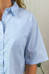 Mio Cropped Blouse - Blue