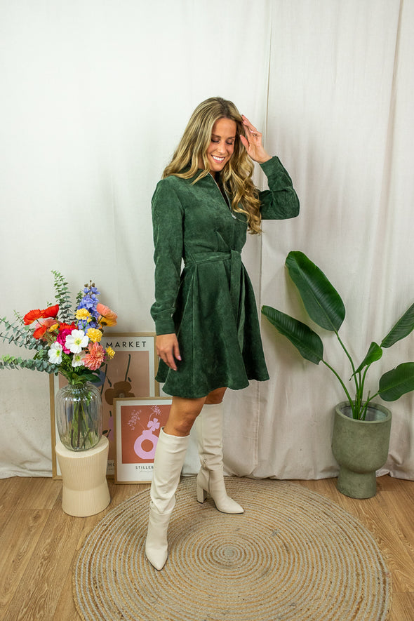 Ulla Corduroy Dress - Green
