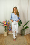 Milena Blouse - Blue with strass