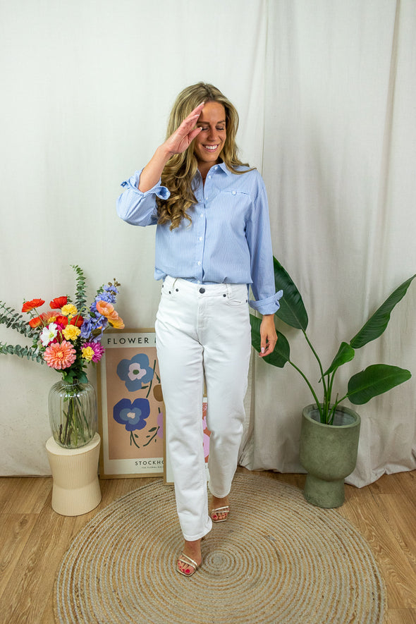 Sofie Shirt - Blue stripes
