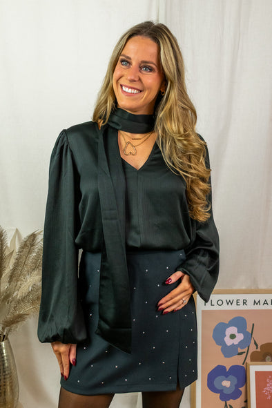 Amilia Scarf Blouse - Black