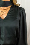 Amilia Scarf Blouse - Black