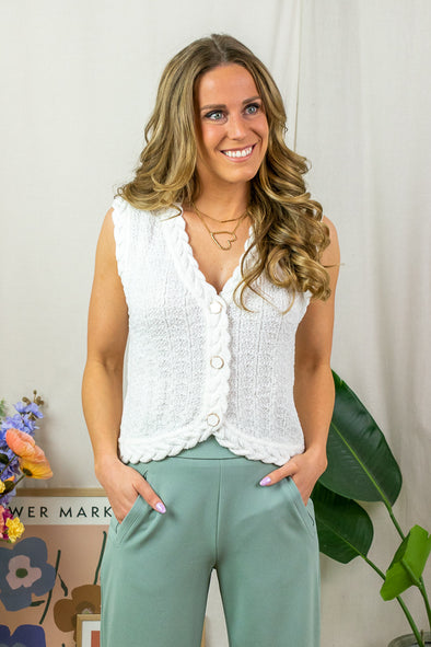 Aya Knit Top - White