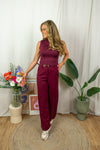 Lizza Top - Wine Red