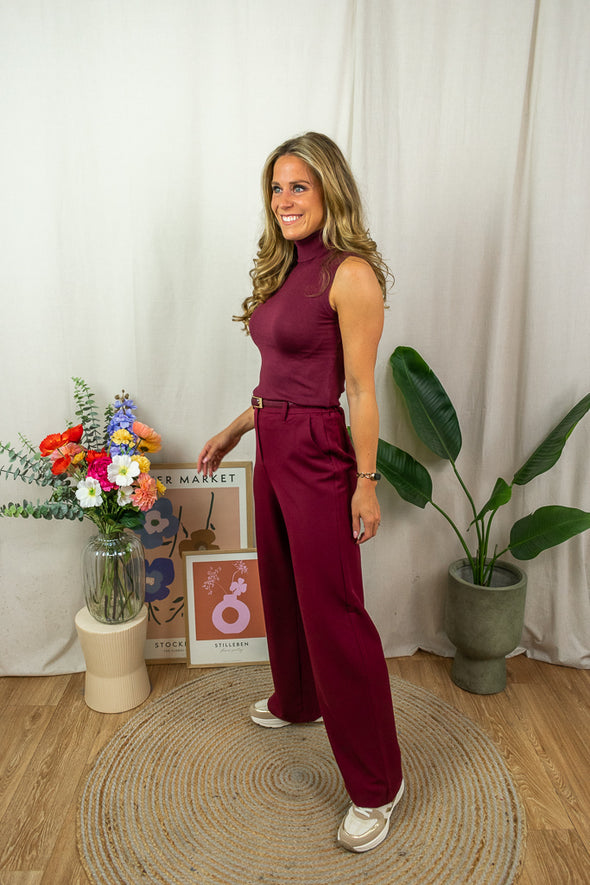 Lizza Top - Wine Red