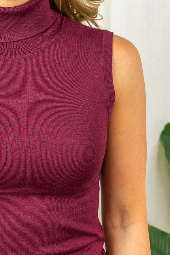 Lizza Top - Wine Red