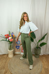 Livia Blouse - Striped Green