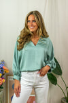 Handiani Blouse - Blue Surf