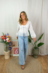 Sunny Broderie Top - White