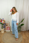 Sunny Broderie Top - White