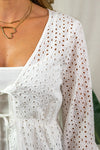 Sunny Broderie Top - White