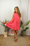 Say Linen Dress - Coral