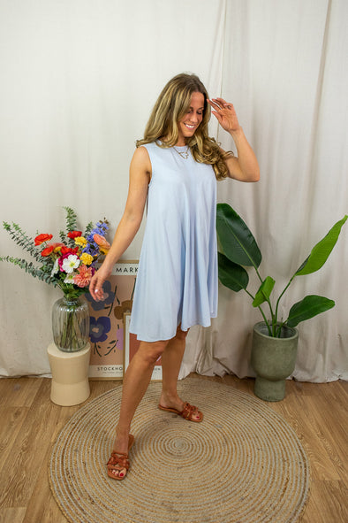 Say Linen Dress - Baby Blue
