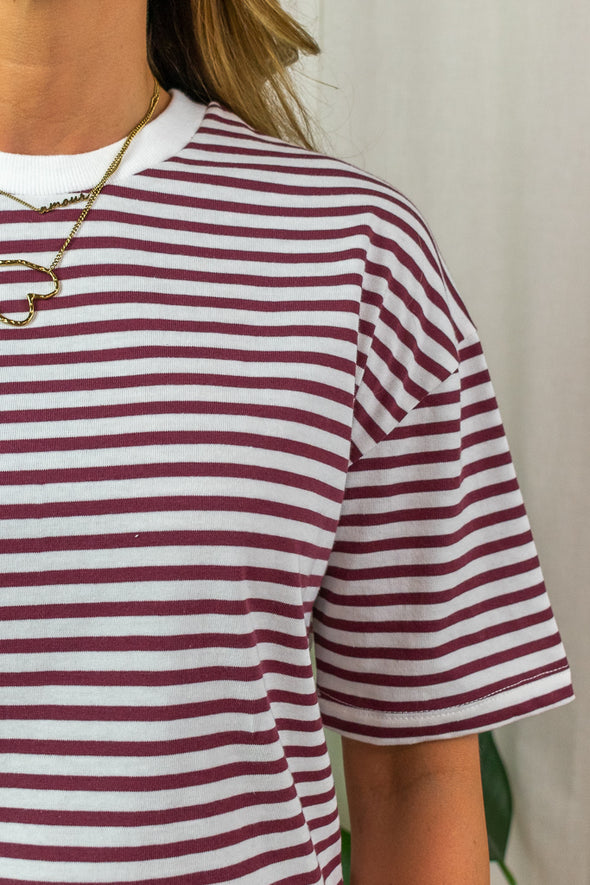 Sadie T-Shirt - Bordeaux Stripes