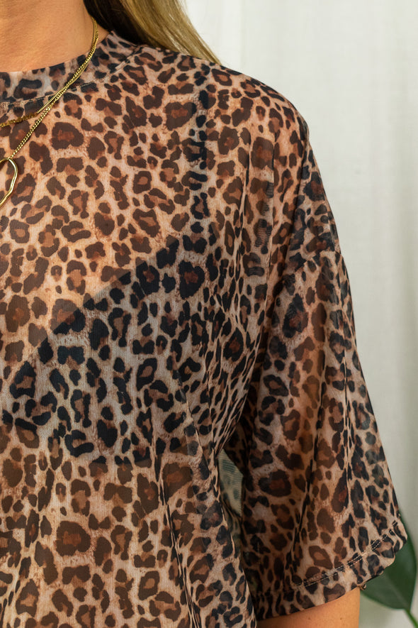 Loreen Mesh Top - Leopard