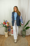 Blazer met design mouwen - Donkerblauw