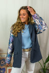 Blazer met design mouwen - Donkerblauw