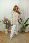 Blazer met design mouwen - Beige