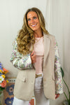 Blazer met design mouwen - Beige