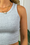 Fallon Rib Top - Grey