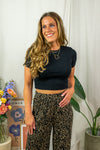 Florie Crop T-Shirt - Black