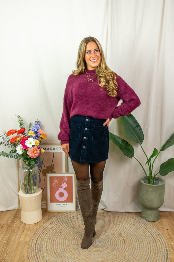 Ovy Fluffy Knit - Bordeaux