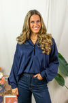 Coral Blouse - Navy