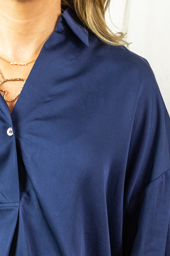 Coral Blouse - Navy