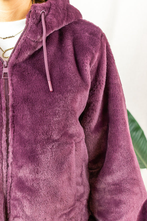 Ola Furr Jacket - Bordeaux