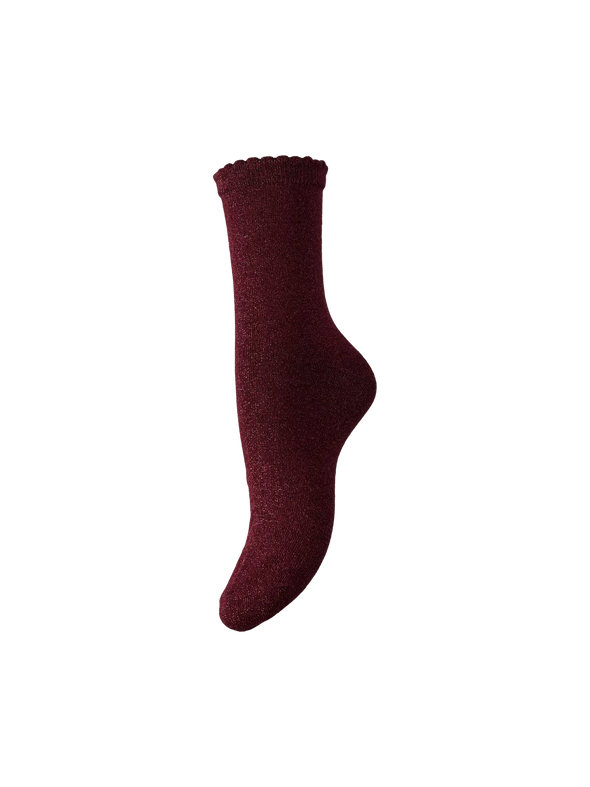 Sebby Glitter Socks - Bordeaux