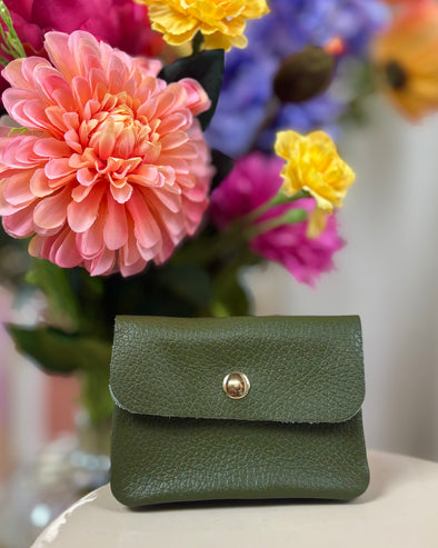 Lederen Portemonnee - Khaki