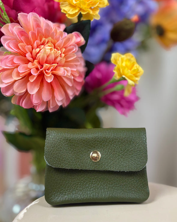 Lederen Portemonnee - Khaki