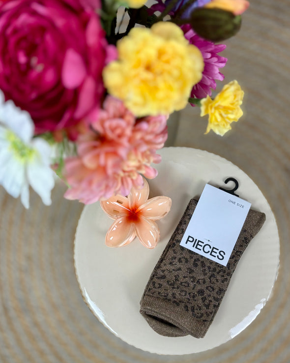 Sebby Glitter Sock - Dark Beige Leo
