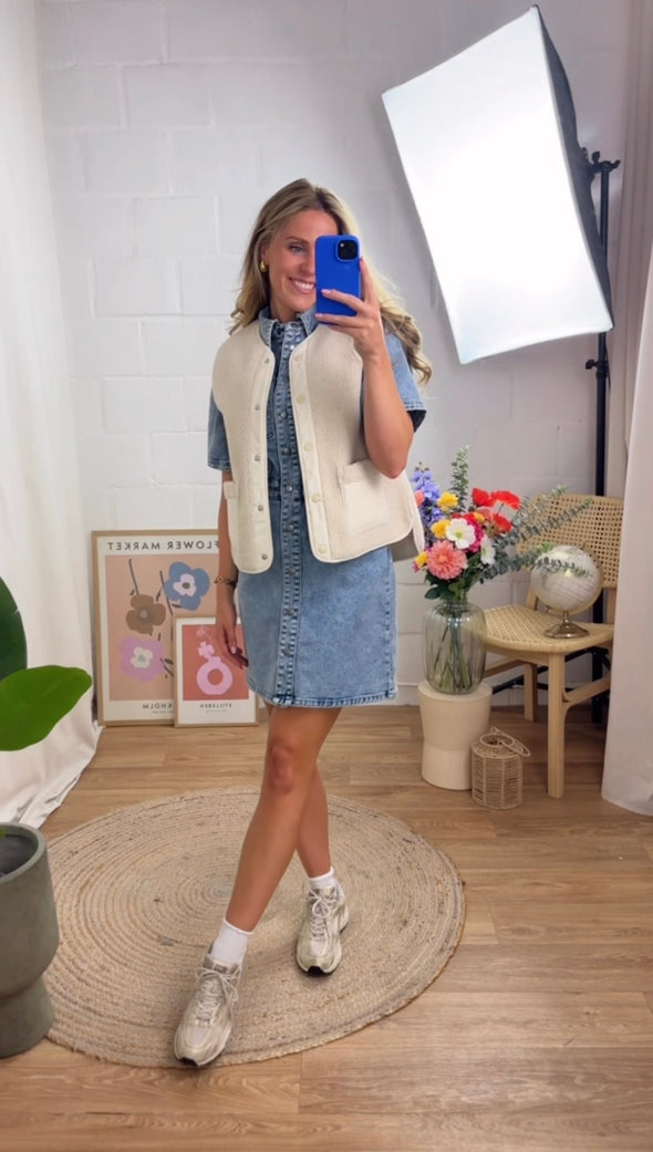 June Teddy Gilet - Beige
