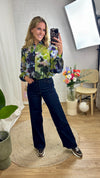 Justine Blouse - Green Print