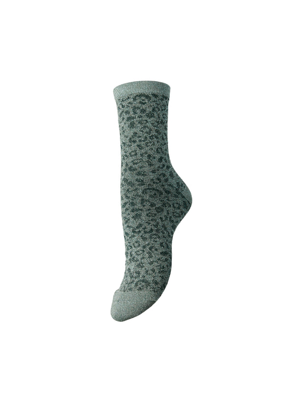 Sebby Glitter Sock - Green Leo