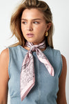 Satin Scarf - Light Pink Paisley