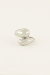 Ring met wikkel & bolling - Zilver