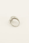 Ring met wikkel & bolling - Zilver