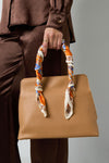 Satin Scarf - Orange Flowers