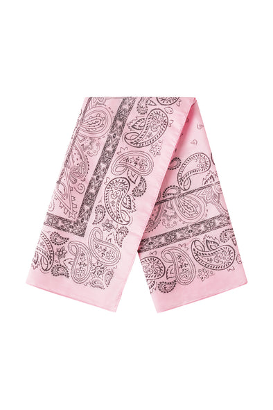 Satin Scarf - Light Pink Paisley