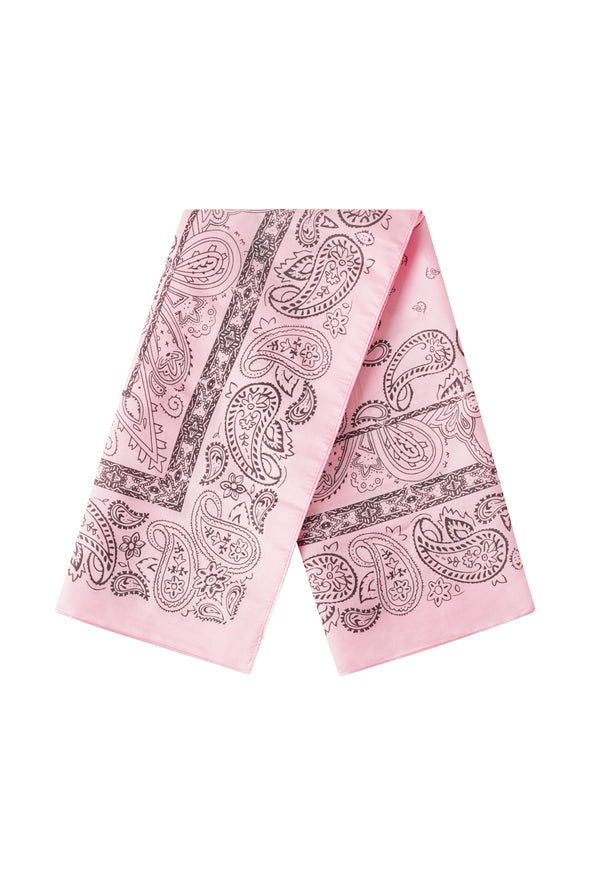 Satin Scarf - Light Pink Paisley