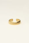 Ring met vissengraat patroon - Goud