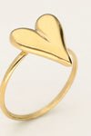 Minimalistische ring met statement hartje - Goud